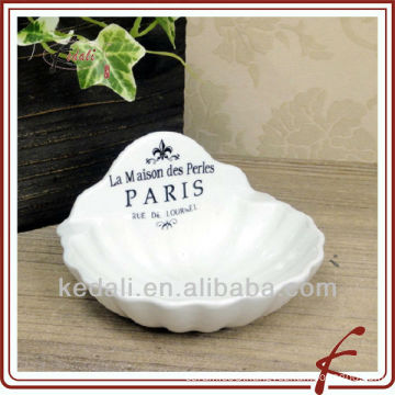 white glaze porcelain soap dish